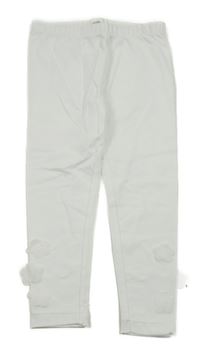 Bílé legíny s 3D květy Tu