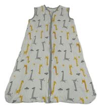 Bílo-šedý spací pytel se žirafami