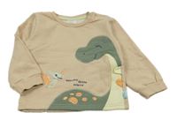 Béžová teplá mikina s dinosaury orsolino