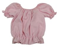 Světlerůžové mačkané crop tričko Bella&Bello Kids