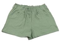 Khaki žebrované paper bag kraťasy Kids