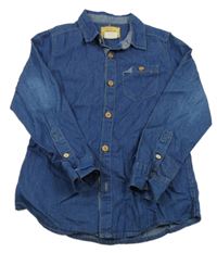 Tmavomodrá lehká riflová košile ZARA