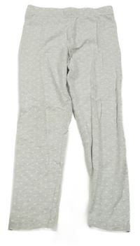 Světlešedo-bílé melírované puntíkaté legíny Nutmeg