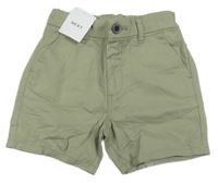 Nové - khaki chino plátěné kraťasy Next