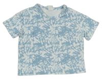 Modro-bílé batikované froté tričko zn. H&M