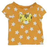 Oranžové tričko s tygrem s hvězdičkami George