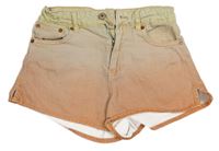 Žluto-oranžové ombré riflové kraťasy Zara