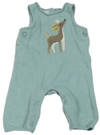 Zelené pruhované třpytivé laclové tepláky se srnkou M&S