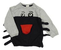 Černo-šedý svetr s pavoukem H&M
