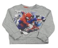 Šedá melírovaná mikina se Spidermanem zn. Marvel