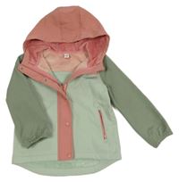 Zeleno-růžovo-starorůžová softshellová bunda s kapucí Topolino