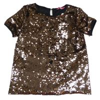 Bronzové flitrové slavnostní tričko Yd.