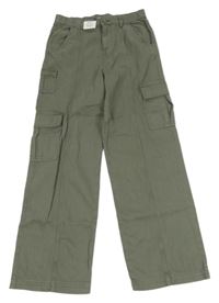 Nové - Khaki wide leg cargo rifle M&S