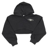 Antracitová crop mikina s nápisem a kapucí Zara