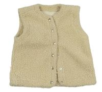 Béžová huňatá oboustranná vesta Hema