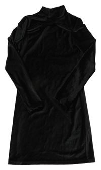 Černé sametové šaty se stojáčkem a průstřihy Matalan