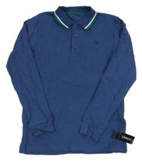 Nové - Tmavomodré polo triko s výšivkou Dunnes