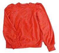 Červená žebrovaná sametová mikina