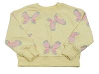 Žlutá mikina s motýly Primark