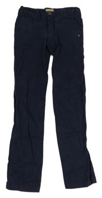 Tmavomodré plátěné skinny chino kalhoty Trussardi