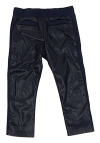 Tmavomodré tregíny s koženkou