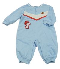 Světlemodrý teplákový overal se Snoopym a pruhy