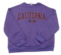 Fialová mikina s nápisem