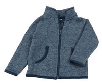 Tmavomodrá melírovaná pletená propínací mikina Ergee