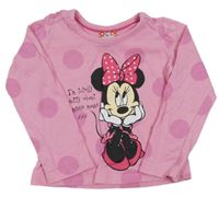Růžové puntíkaté triko s Minnie Miniclub