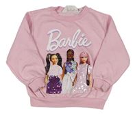 Světlerůžová oversize mikina s Barbie H&M