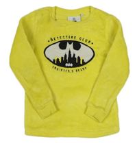 Žlutá plyšová mikina s Batmanem 