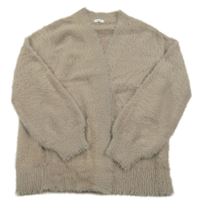 Pískový svetrový chlupatý cardigan Next