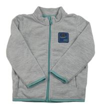 Šedá fleecová propínací mikina s nášivkou Impidimpi