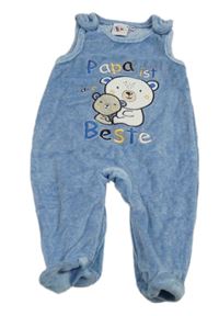 Modré sametové dupačky s medvídky 