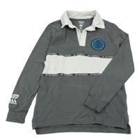 Šedé polo triko s bílým pruhem F&F