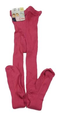 Nové - tmavorůžové punčocháče 