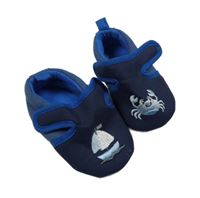 Tmavomodro-modré plátěné capáčky s obrázky 