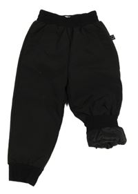 Černé šusťákové zateplené kalhoty 