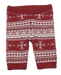 Vínovo-bílé vzorované pletené kalhoty George