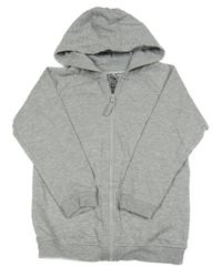 Šedá melírovaná propínací mikina s kapucí Urban