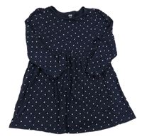 Tmavomodré puntíkaté šaty H&M