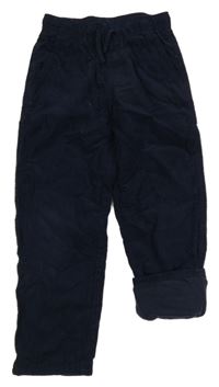 Tmavomodré podšité manšestráky H&M