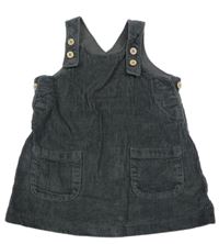 Tmavošedé laclové manšestrové šaty s kapsami Next