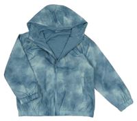 Modrá batikovaná šusťáková jarní bunda s kapucí dunnes