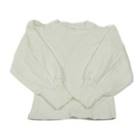 Bílé žebrované triko s lehkými rukávy 