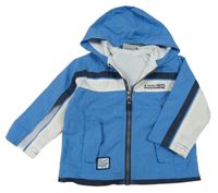 Modro-bílá šusťáková jarní bunda s kapucí Topolino