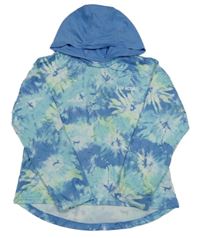 Modro-zelené vzorované sportovní tričko s kapucí dunnes