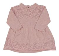 Světlerůžové vzorované pletené šaty Mothercare