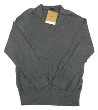 Nové - tmavošedý lehký svetr 