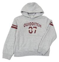 Šedá melírovaná mikina s nápisem a kapucí - Harry Potter H&M